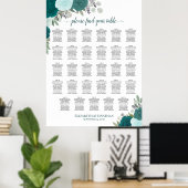 Poster Graphique de table de mariage bohème sarcelle flor (Bureau à domicile)