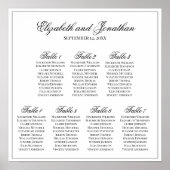 Poster Graphique de table de mariage élégant simple à 7 t (Devant)