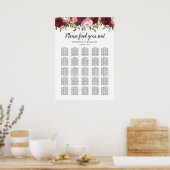 Poster Graphique de Table de Mariage Floral Bourguignon R (Cuisine)