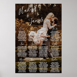 Poster Graphique de Table de Mariage Moderne Photo Élégan