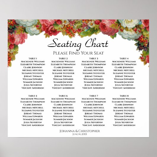 Poster Graphique de table de mariage rustique d'automne f (Devant)