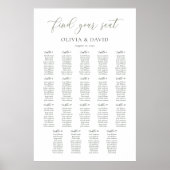 Poster Graphique de table du script Vert Sauge 19 Plan de (Devant)