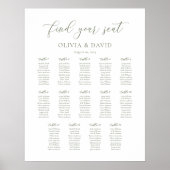 Poster Graphique de table élégant écriture vert sauge 14 (Devant)