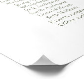 Poster Graphique de table élégant écriture vert sauge 16  (Coin)