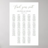 Poster Graphique de table élégant écriture vert sauge 18 (Devant)
