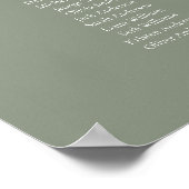 Poster Graphique de table élégant vert sauge 14 (Coin)