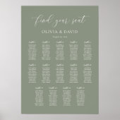 Poster Graphique de table élégant vert sauge 14 (Devant)