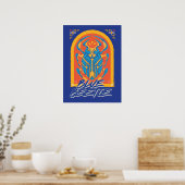 Poster Graphique de Talavera de scarabée bleu (Cuisine)
