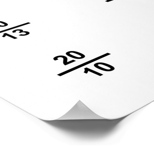 POSTER GRAPHIQUE DE TEST DE VISION D'OPTOMÉTRIE (Coin)