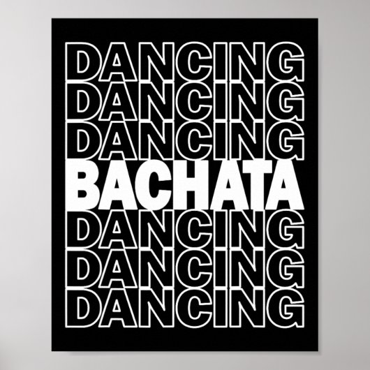 Poster Graphique De Typographie De Bachata Pour Salsa Lat (Devant)