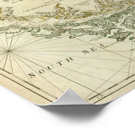 Poster Graphique Des Détroits De Magellan (Coin)