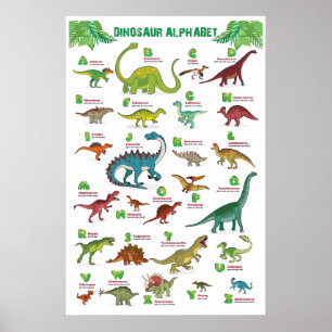 Poster Graphique des dinosaures