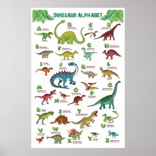 Poster Graphique des dinosaures (Devant)