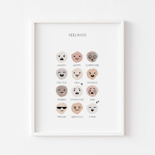 Poster Graphique des sentiments neutres aquarelle