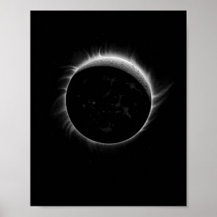 Poster Graphique D'Événement Solaire Eclipse Moon Et Sun