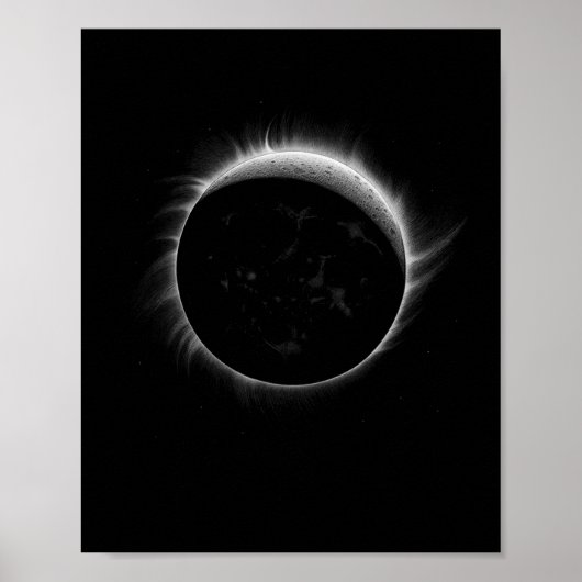 Poster Graphique D'Événement Solaire Eclipse Moon Et Sun  (Devant)