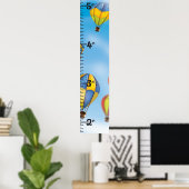 Poster Graphique d'évolution clair de montgolfière (Bureau à domicile)