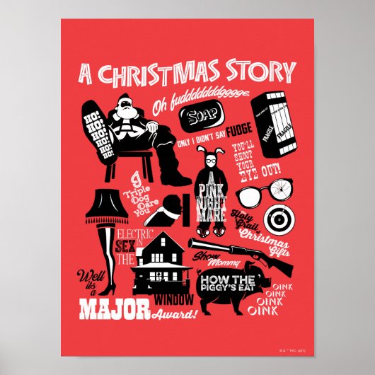 Poster Graphique d'icônes de l'histoire de Noël (Devant)
