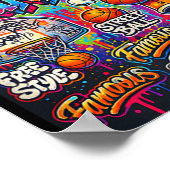 Poster Graphique d'illustration de style cool de basket-b (Coin)