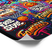 Poster Graphique d'illustration de style cool de basket-b (Coin)