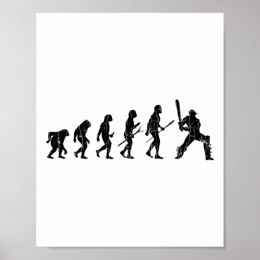 Poster Graphique drôle d'évolution du cricket pour joueur (Devant)