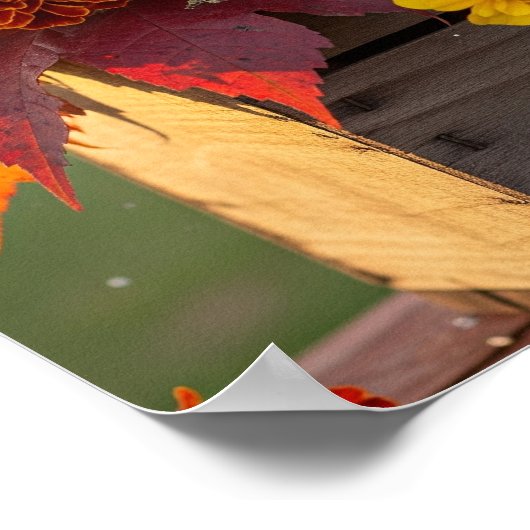 Poster Graphique du bouquet de fleurs d'automne (Coin)