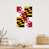 Poster Graphique du drapeau de l'État du Maryland (Cuisine)