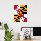 Poster Graphique du drapeau de l'État du Maryland (Bureau à domicile)