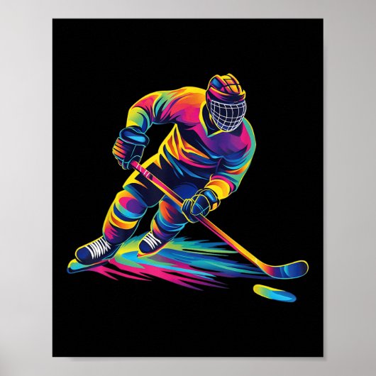 Poster Graphique du joueur de hockey (Devant)