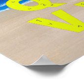 Poster Graphique en alphabet jaune Plage de sable Ocean S (Coin)