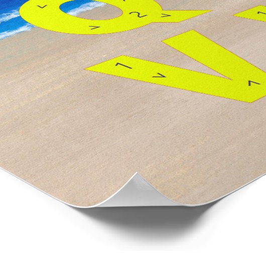 Poster Graphique en alphabet jaune Plage de sable Ocean S (Coin)