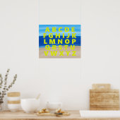 Poster Graphique en alphabet jaune Plage de sable Ocean S (Cuisine)