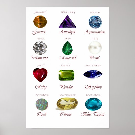Poster Graphique en pierre d'orage avec pierres précieuse (Devant)