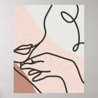 Graphique femelle d'une ligne Dessin Art Abstrait