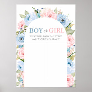 Poster Graphique floral garçon ou fille, Guess the Gender