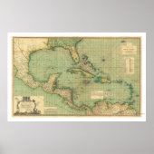 Poster Graphique général des Antilles par Speer 1796 (Devant)