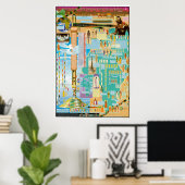 Poster Graphique hamique, chémitique et japonais (Bureau à domicile)