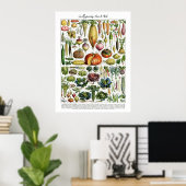 Poster Graphique Légumes Vintages français cultivés local (Bureau à domicile)