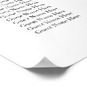 Poster Graphique Mariage chic à la mode noir blanc Bow (Coin)