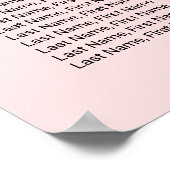 Poster Graphique Mariage de calligraphie rose vif (Coin)