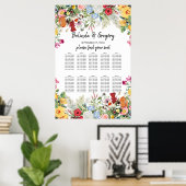 Poster Graphique Mariage des fleurs du jardin floral (Bureau à domicile)