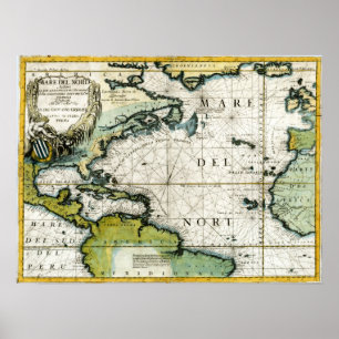 Poster Graphique marin de l'Atlantique 1691