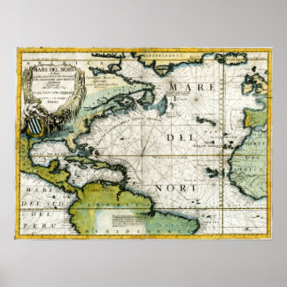 Poster Graphique marin de l'Atlantique 1691