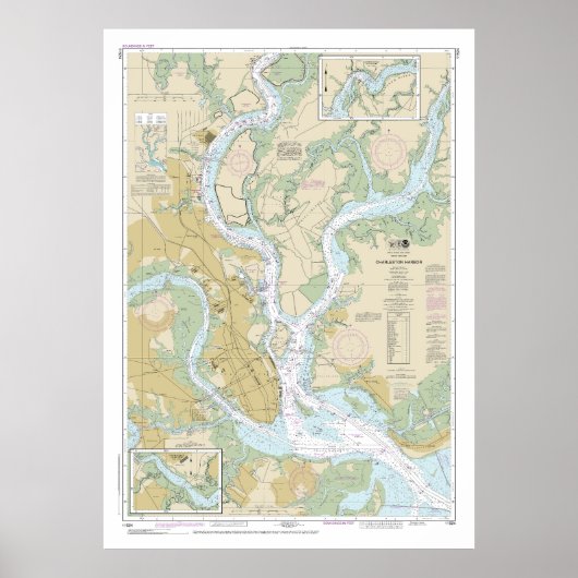 Poster Graphique nautique Charleston Harbour 11524 (Devant)