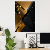 Poster Graphique Noir Or Luxueux (Bureau à domicile)