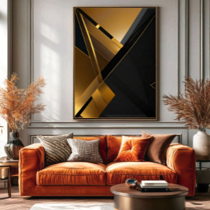 Poster Graphique Noir Or Luxueux