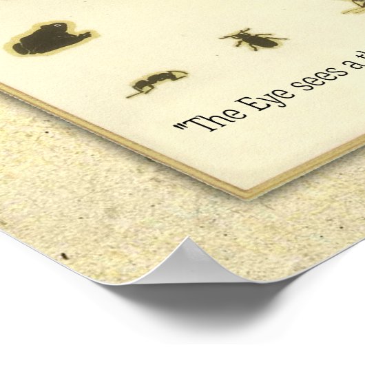 Poster Graphique Oeil animal ~ Citation Leonardo da Vinci (Coin)