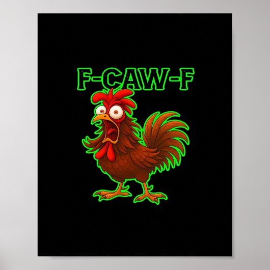 Poster Graphique Rétro Classique de Poulet F-Caw-F (Devant)
