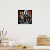 Poster Graphique Retro Newsstand (Cuisine)