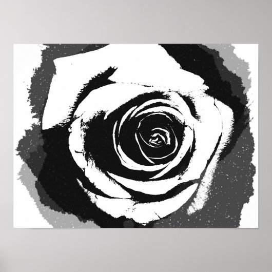 Poster Graphique rose noir et blanc (Devant)